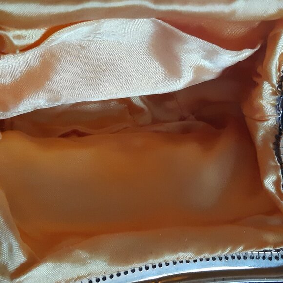 1950s Mesh Gold-tone Metal Evening Bag Rhinestone Clasp, Vintage - Picture 8 of 15